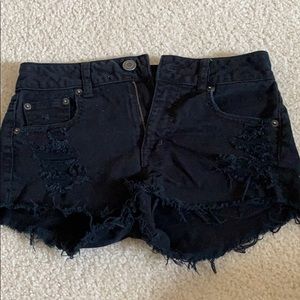American eagle black denim shorts